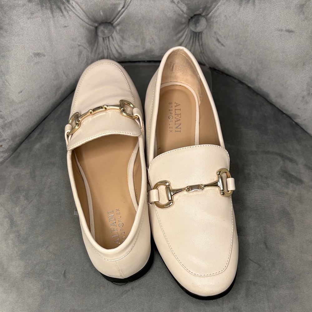 Alfani Women's Elegant Cream Loafers
